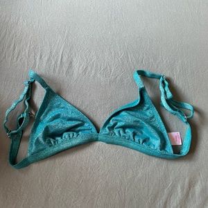 Sparkly blue swim top